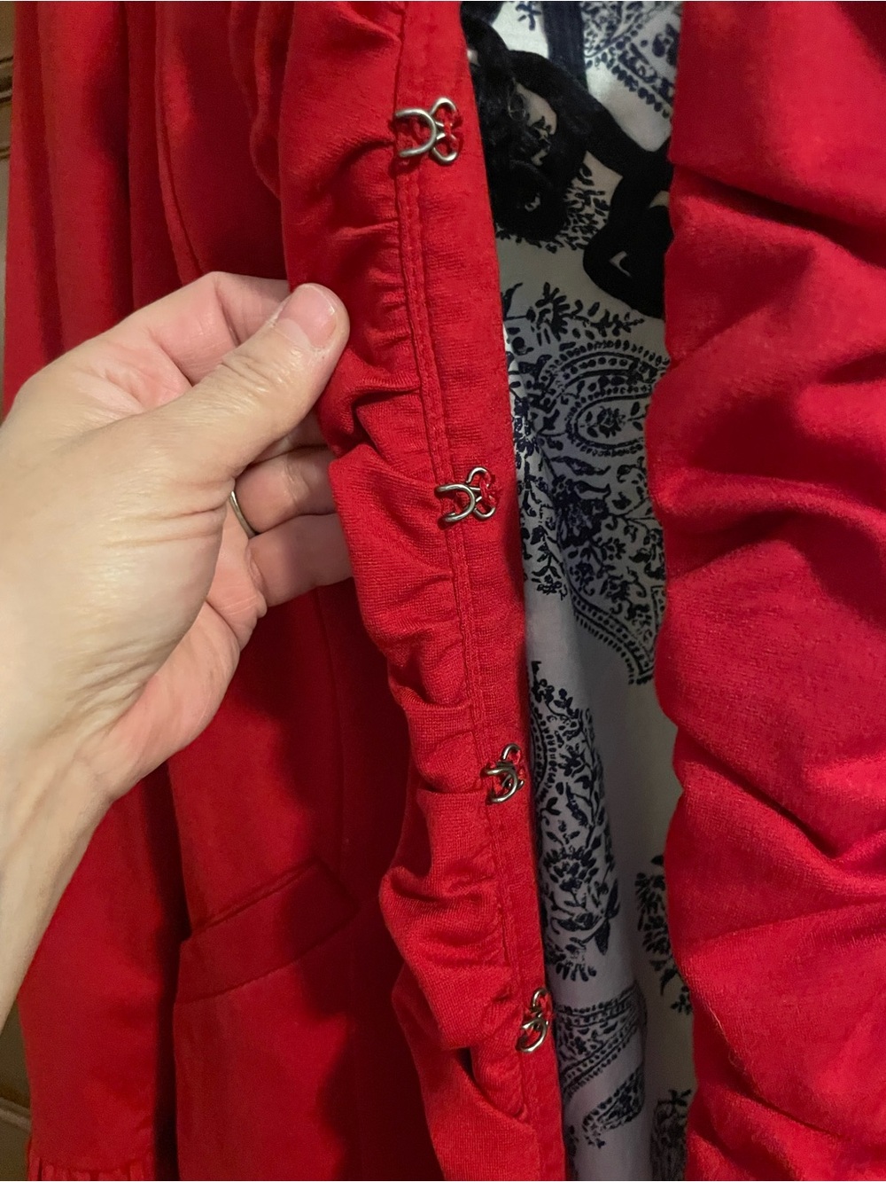 INC International Concepts Red Satin-Look Jacket - Picture 5 of 10